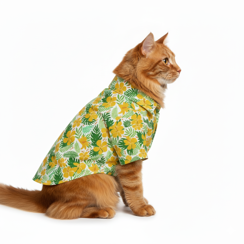 Hawaiian Shirt Marigold Cat