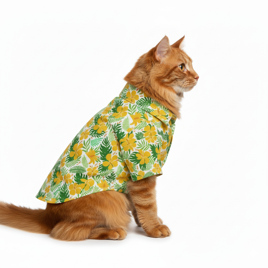 Hawaiian Shirt Marigold Cat